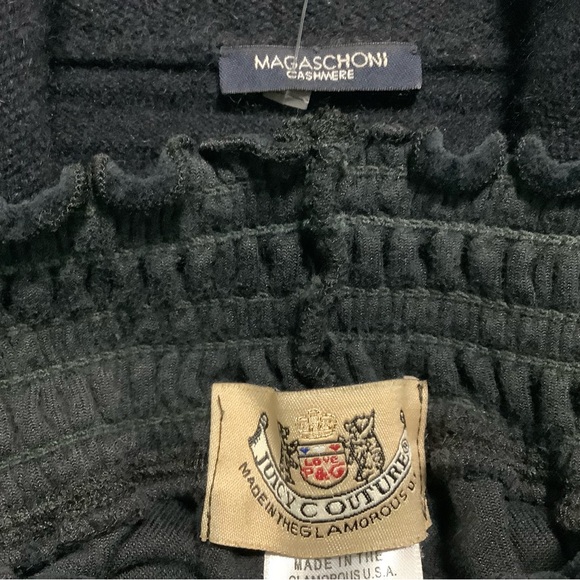 Juicy Couture Smocked Pants 22 x 31 Magaschoni Cashmere Zip Up - Picture 12 of 14